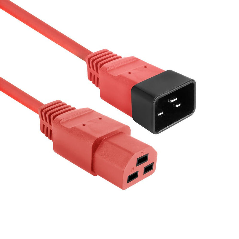 Powercord C20 - C21 IEC60320 Red 1M