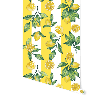 Striped Lemon eco wallpaper
