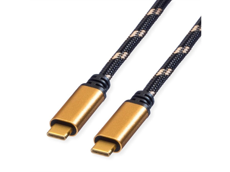 Roline Gold USB4 GEN3X2 Cable C-c M 40GBIT S 100W Black Gold 2M