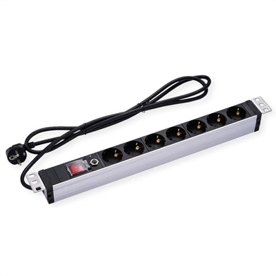48,26CM 19PULGADAS Power Strip Plugs 7VÍAS With Uberlastschutz 1 He Contact Protection Connector Male Cee 7 4  — image 1