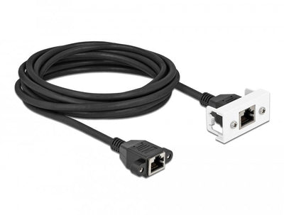 Delock Network Cable Alargador Easy 45MÓDULO S FTP RJ45 Connector Female a RJ45 Connector Female CAT.6A 5M Bla — image 1