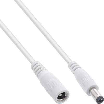 Inline Cable Extensión Cc , Plug Cc Male/Female 5,5X2,1MM, Awg 18, White 5M — image 1
