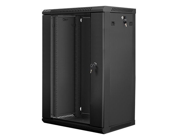 Lanberg Cabinet Mural WF01-6418-10B Black 19\1 18U IP20 600X450X901MM Up To 60KG Charging Accesorios Assembly