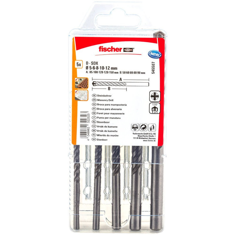 Fischer Set Of Drill Bits Albañilería D-sdx Set 5-12MM 545507