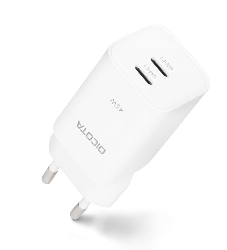 Charger GaN 45W 2x USB-C White