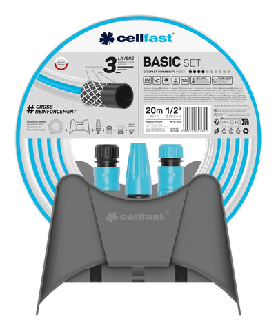 Cellfast Set Irrigation Basic, Hose 12MM X 20M, Stand Colgador And Connectors — image 1