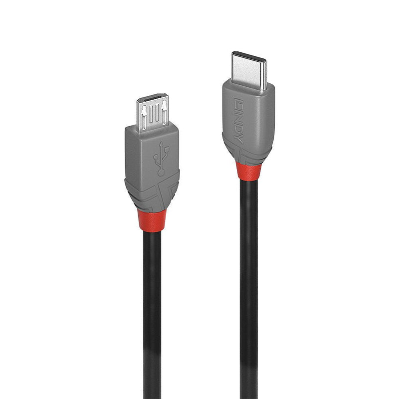 Lindy 36891 USB Cable 1M 2.0 USB C Micro-usb B Black Grey