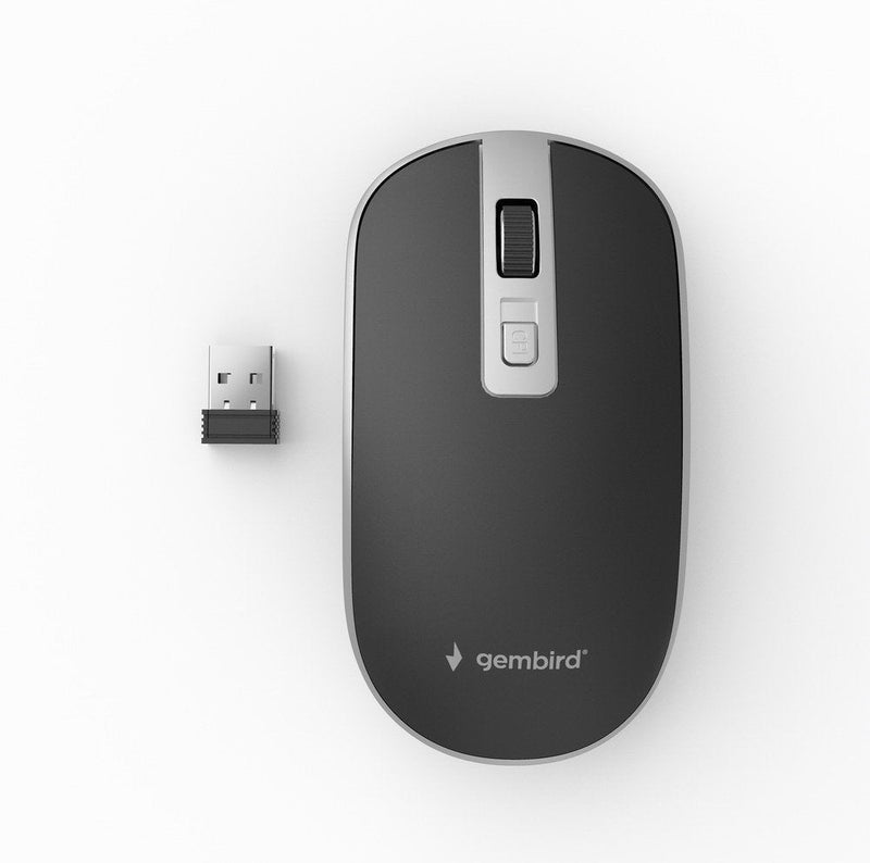 Mouse Óptico Wireless 800-1600 Dpi, 4 Buttons Black And Grey