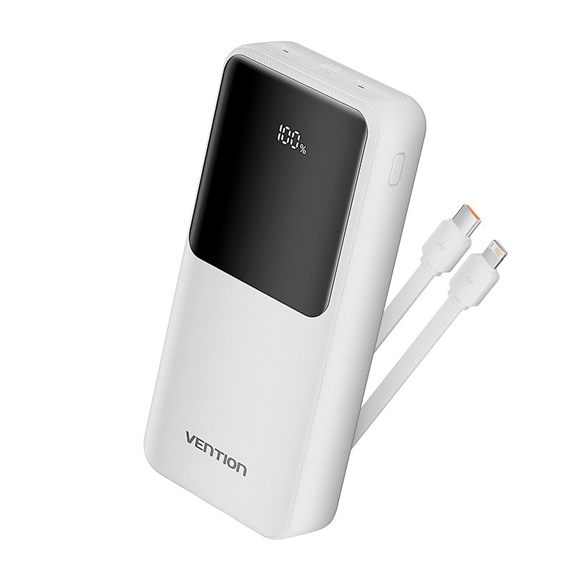 Vention Powerbank 20000MAH FHPW0 22.5W White Includes USB Cable Type-c And Lightning