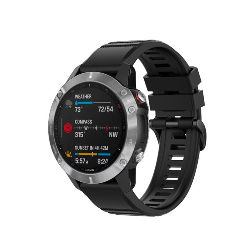 Fixed Silicone Strap For Garmin Quickfit 26MM, Black
