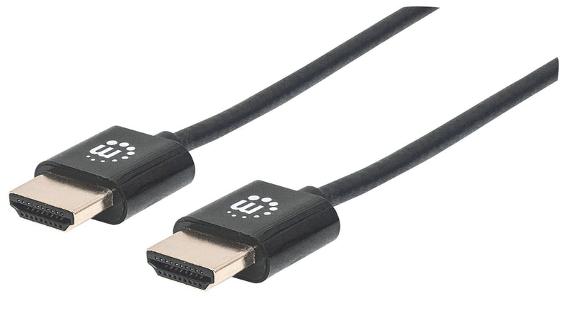 Manhattan HDMI Cable Super Slim High Speed With Ethernet 0.5M. Black