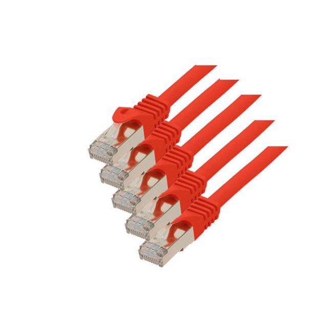 S-conn RJ45-RJ45, M-m, 0.25M Network Cable Red 0,25M CAT.7 S/FTP (s-STP)
