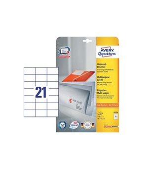 Avery Zweckform Labels 6174 White 70,0 X 42,3MM — image 1