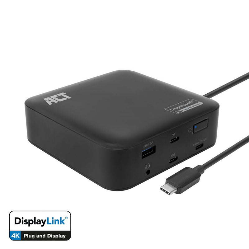 Estación Acoplamiento Universal USB-C 4K, 2 Monitores Hdmi, Displaylink, Model Compacto