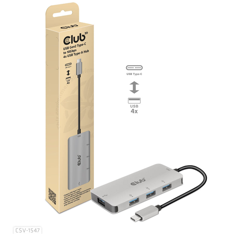 CLUB3D USB Hub USB 3.1 Typ C 4x USB 3.1 Typ a 10Gbps Retail