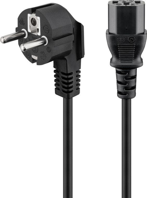 Goobay 59566 Cable Transmisión Black 1,8M Plug Type F C13 Acoplador