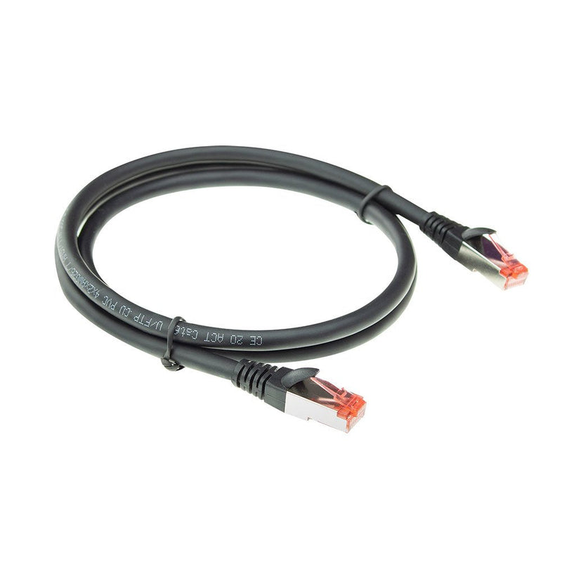 Black 5 Meter CAT.6A U FTP Pvc High Flexibility Tangle-free Patch Cable Snagless With RJ45 Connectors