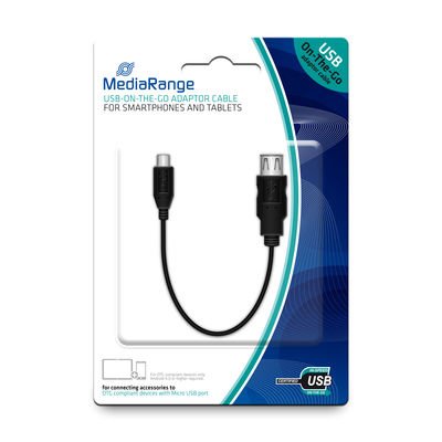 Mediarange MRCS168 USB Cable 0,2M 2.0 Micro-usb B USB a Black — image 1