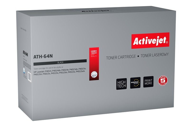 Activejet Toner ATH-64N (reemplazo HP 64A CC364A - Supreme - 10,000 Páginas - Black