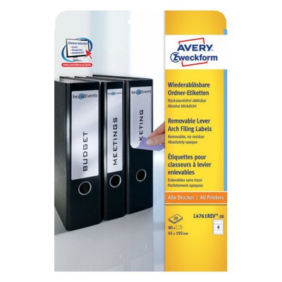 Avery Zweckform Labels Ring Binder 61,0 X 192,0MM White — image 1