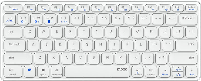 Rapoo Keyboard Wireless And Bluetooth E9600M 2.4GHZ Bt 3.0 5.0 Diseã' Or Ultrafino Compacto Battery Grey