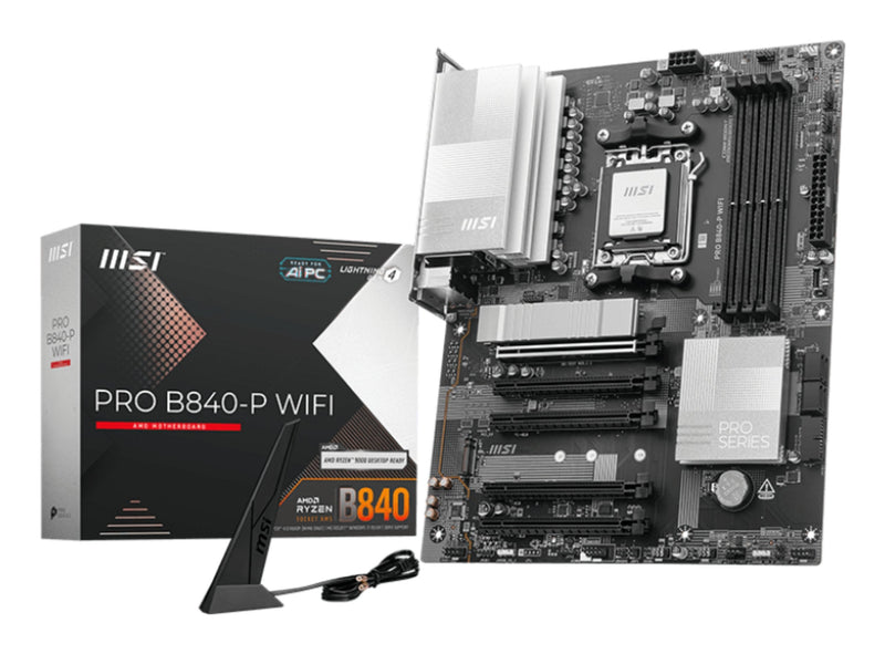 MSI Motherboard MB AMD AM5 Pro B840-P Wi-Fi