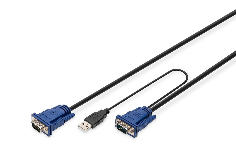 Digitus Cable KVM VGA Ps/2 USB HD DB15/M 2XMINIDIN6/M USB Type a/M HD DB15/M 3M