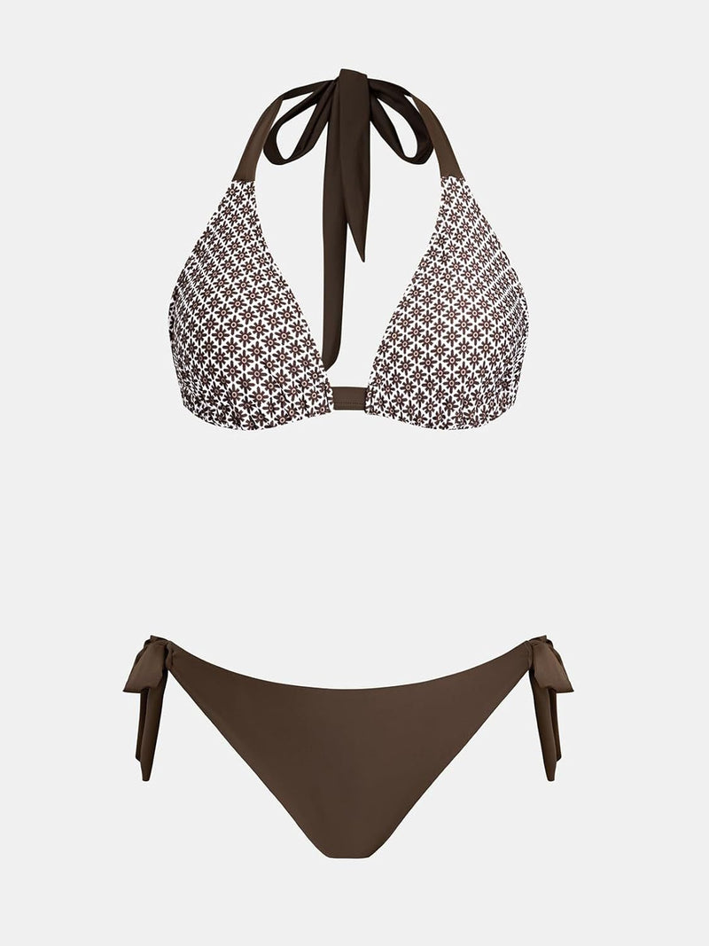 Womens One-Piece Swimsuit With Triangle Cups And Print