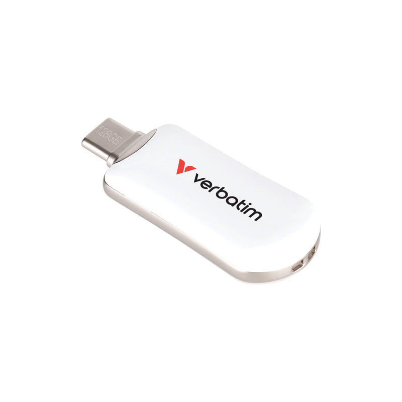 Verbatim Plectra USB-C Flash Drive 128GB White