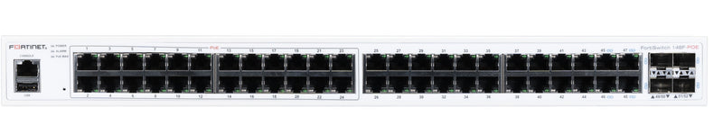 Fortiswitch 148F-PoE, L2 + Management Switch With 48X Ge Port + 4X Sfp + Port + 1x RJ45 Console.