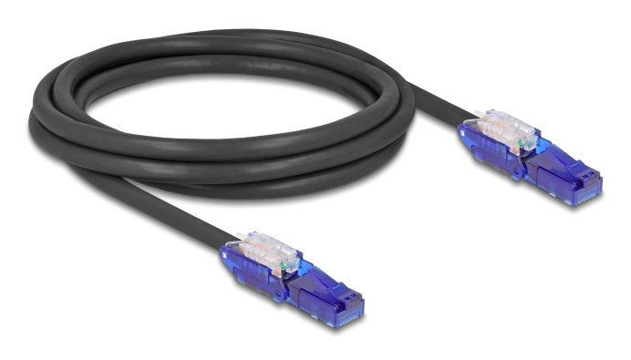 Delock RJ45 Network Cable CAT.6 UTP With 180° Winkelbaren Connectors Male Black 2M