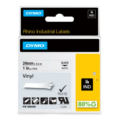 Dymo Rhino Band Vinyl 24MMX5.5M Negro-blanco — image 1
