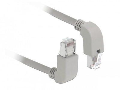 Delock Cable Connection RJ45 CAT.6A S/FTP Grey 2 Metres Plugs Ángulo 1X Parte Top 1X Parte Inferior 8 — image 1