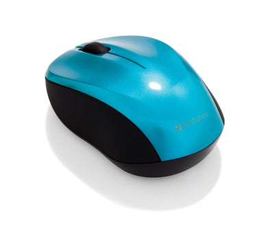 Verbatim Mouse Go Nano Wireless 1600PPP Compacto Ambidiestros Receptor USB Blue Turquesa — image 1