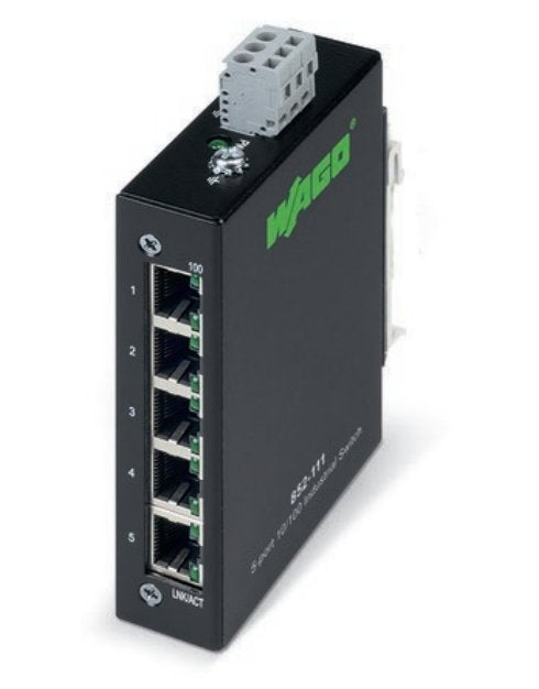 Wago 852-111 5-PORT 100BASE-TX Industrial Eco Switch