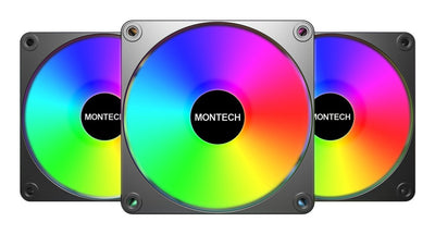 Montech Fans PC GF120R V2 Argb, Black/White Paquete 3, Marcha Atrás, 120MM GF120R V2 ARGB 3 In 1 Pack (b) — image 1