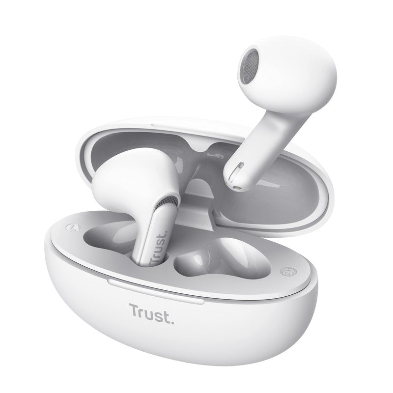 Trust Headphones Bluetooth Yavi Enc With Case Charging White