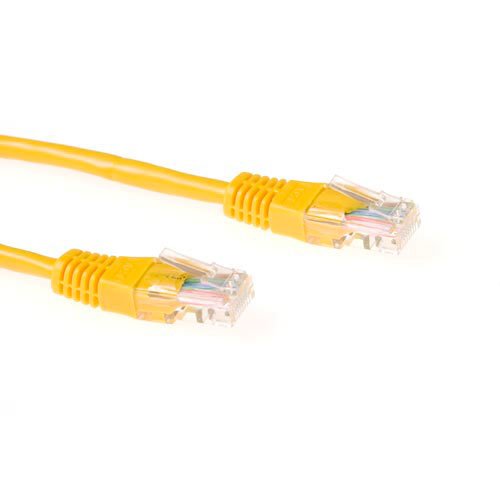 Yellow 20 Meter U UTP CAT.5E Patch Cable With RJ45 Connectors