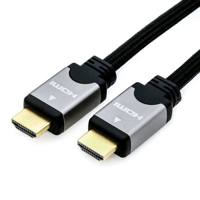 Roline HDMI High Speed Cable With Ethernet, St-st, Black Silver 1M — image 1