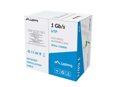 Lanberg Bobina UTP RJ45 1GB/S Solido Cca AWG23 305M Green — image 1
