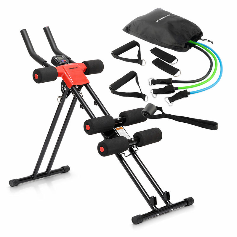 Pack Foldable Abdominal Machine and Resistance Band Set with Accessories and Exercise Guide InnovaGoods