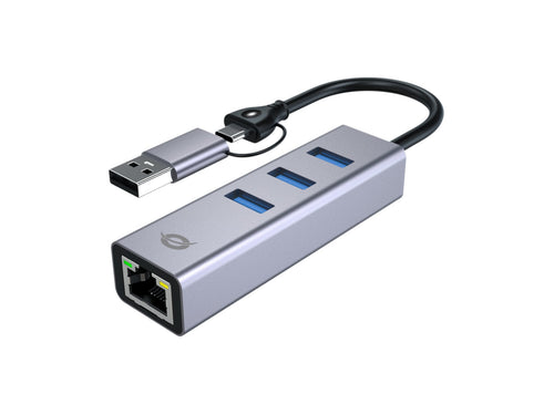 Adapter USB-C/USB-A Ethernet RJ45 Conceptornic ABBY25F With Hub USB 3,2 X3 Ports — image 1