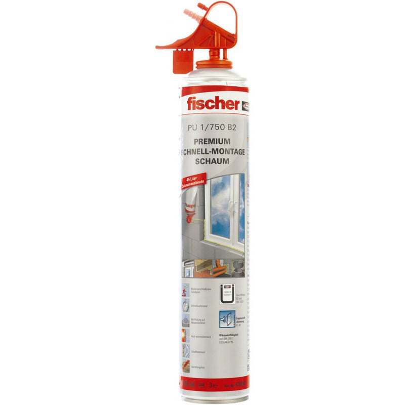 Fischer 1K - Espuma Assembly Fast Pu 1 / 750 B2, Sellador 053080