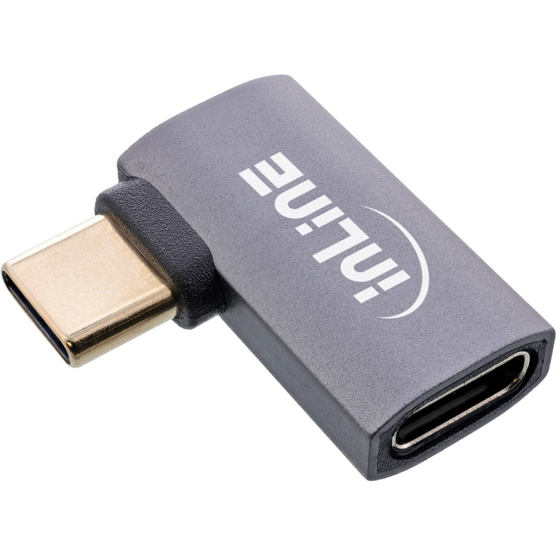 Inline® USB4 Adapter, USB-C Male/Female Right/Left Angled, Aluminium, Grey