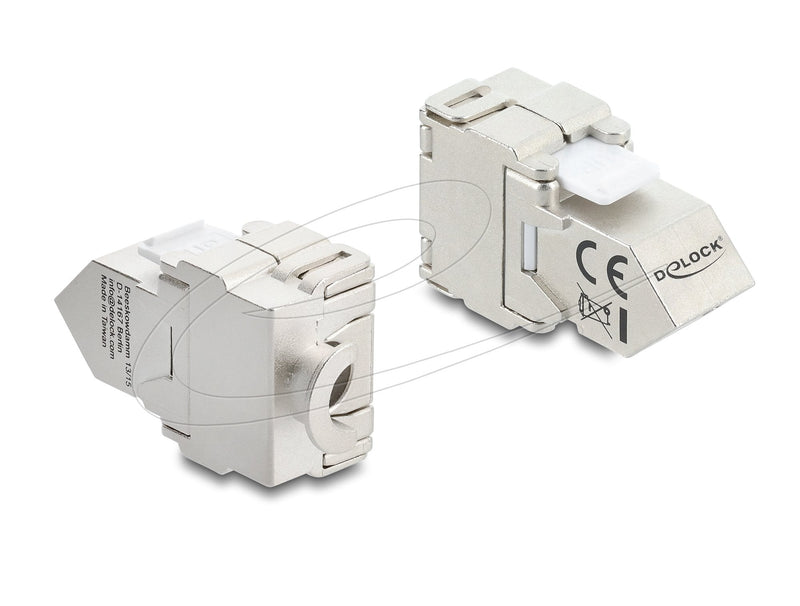 Delock Keystone Módulo RJ45 Connector Female a Lsa CAT.6A 45° Angulado Connector Female Apantallado 180° Guía