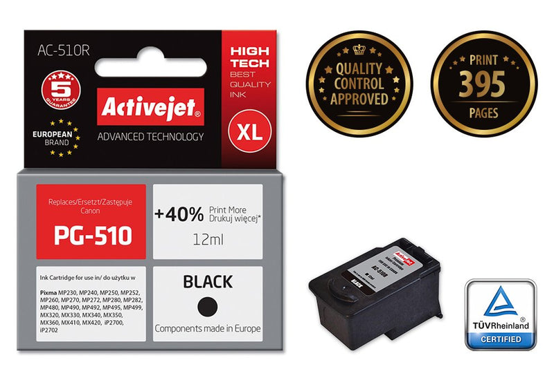 Activejet Ink AC-510R (reemplazo Canon PG-510 - Premium - 12ML - Black