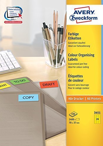 Avery Zweckform Labels 3451 Yellow 70,0 X 37,0MM — image 1