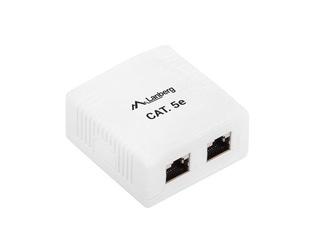 Lanberg Roseta Wall 2x RJ45 CAT.5E Connectors Idc/Lsa Permite Cables 26-22 Awg White OS5-0002-W