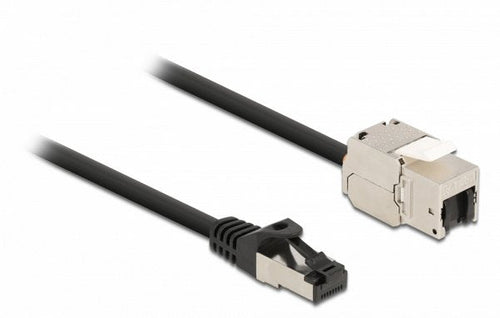 Delock Cable RJ45 Connector Male a Keystone Módulo RJ45 Connector Female CAT.6A 1M Black — image 1