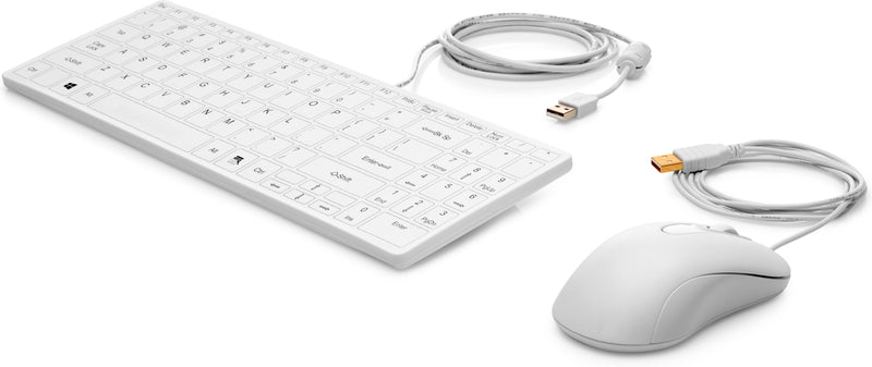 HP USB Keyboard And Mouse Healthcare Edition Keyboard Mouse Included Médico White